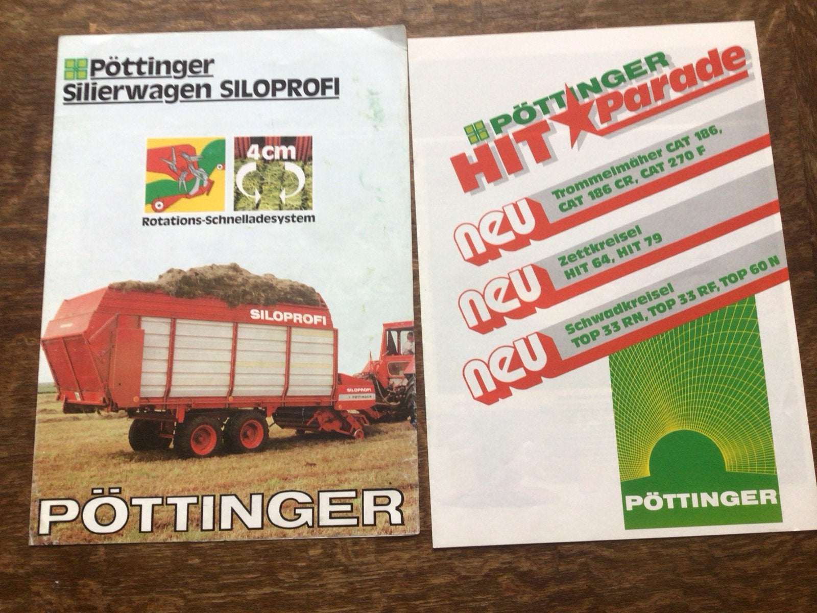 Folders Pöttinger Silierwagen en trommelmaaier enz., Ophalen of Verzenden, Gelezen, Folder