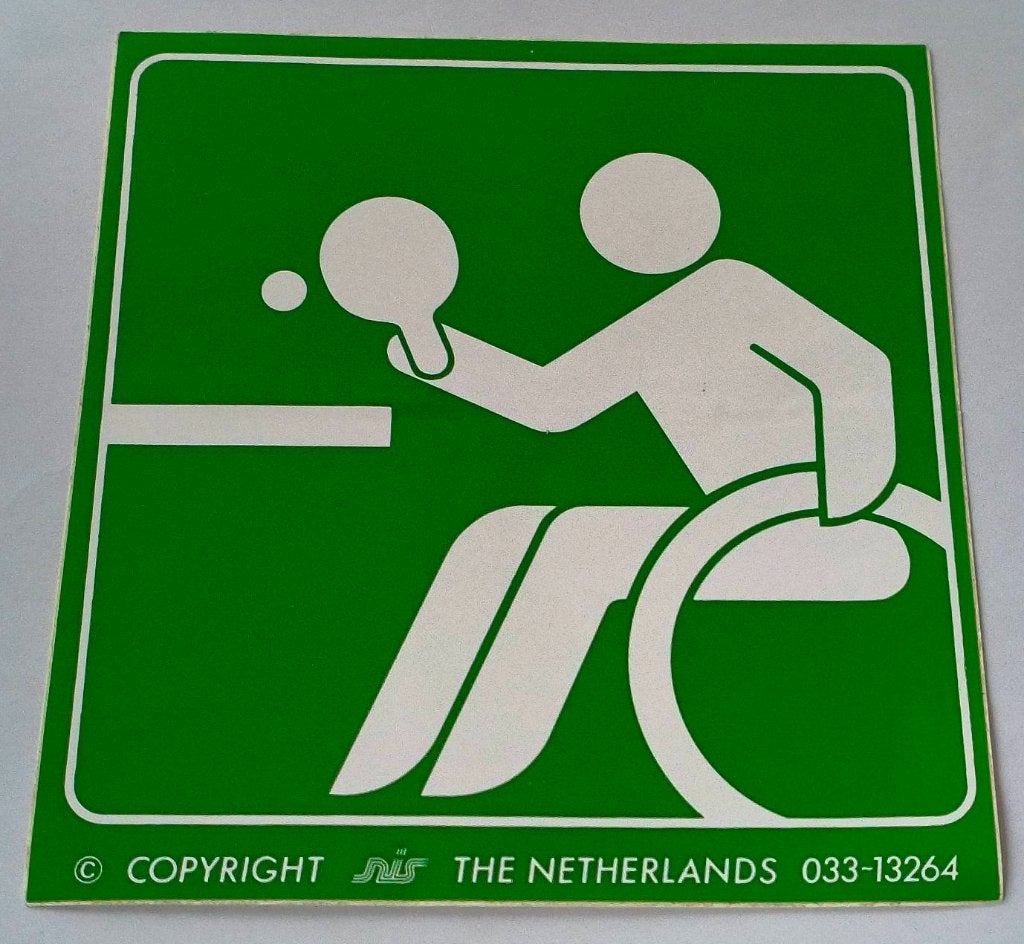 Sticker rolstoel tafeltennis, Ophalen of Verzenden, Zo goed als nieuw, Sport