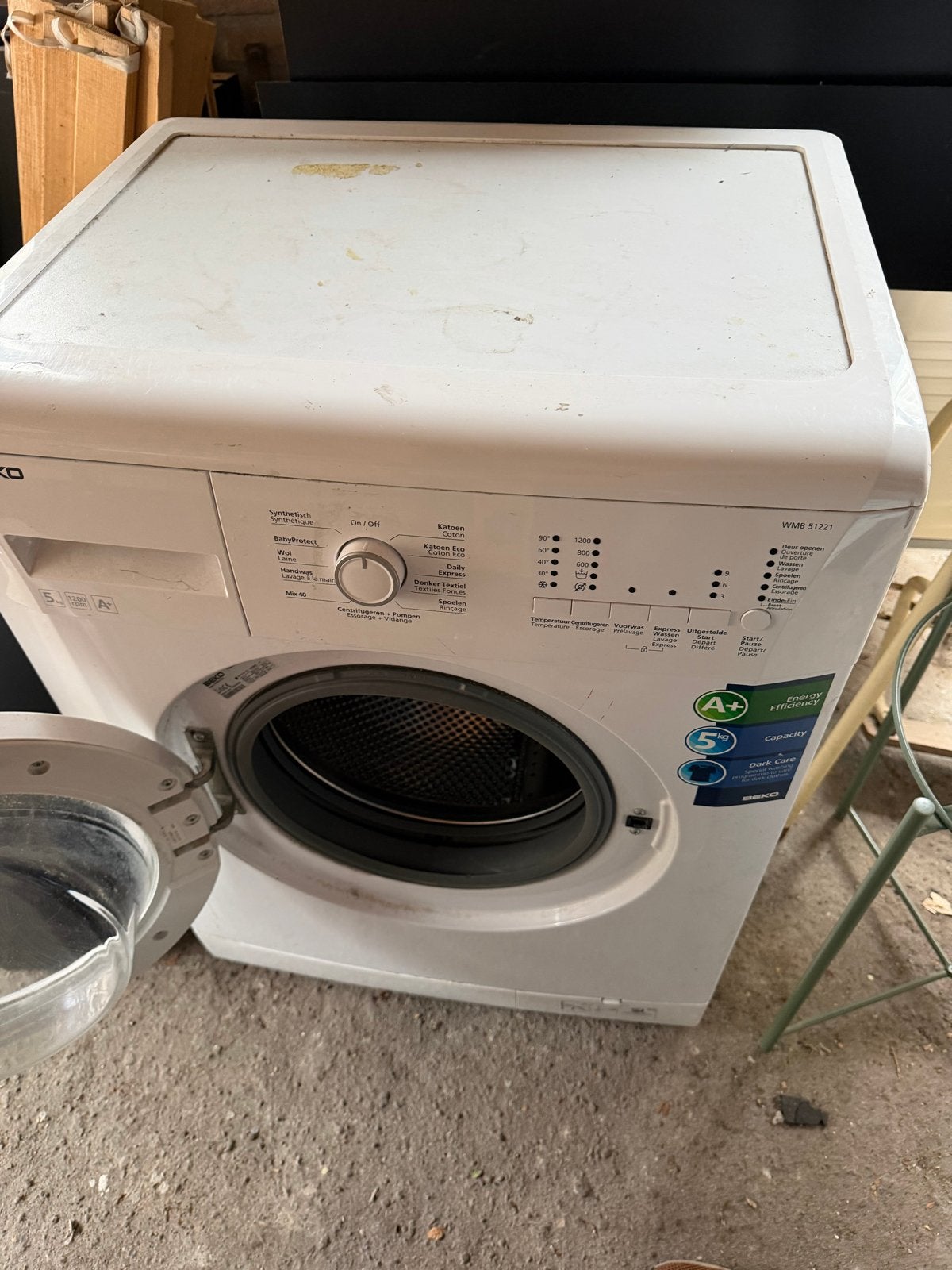 Beko WMB 51221 Wasmachine - 5kg, A+ Energieklasse, Ophalen, 4 tot 6 kg, 85 tot 90 cm, Minder dan 1200 toeren