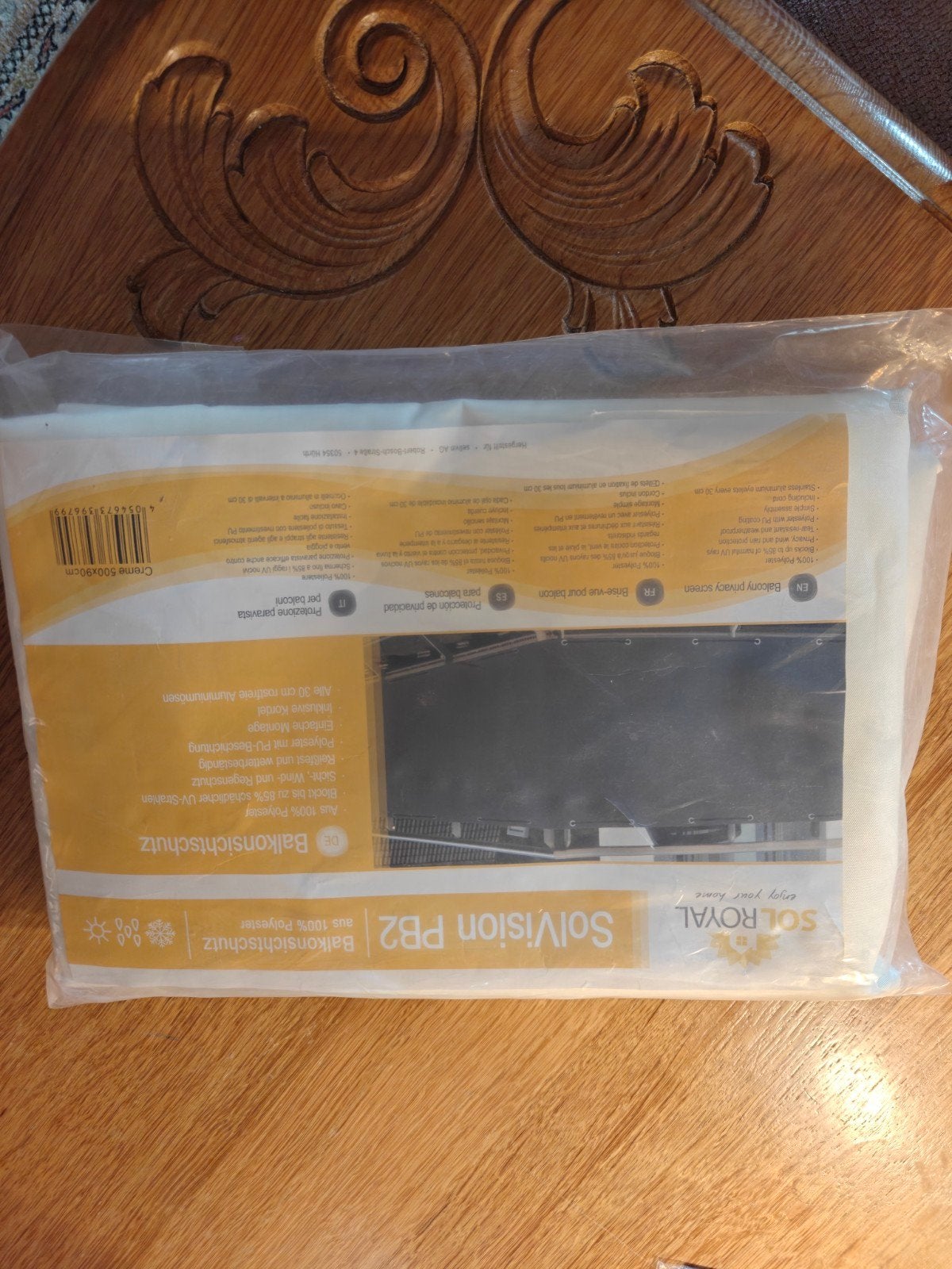 Nieuwe SolVision PB2 Balkonscherm Crème 500x90cm, Ophalen of Verzenden