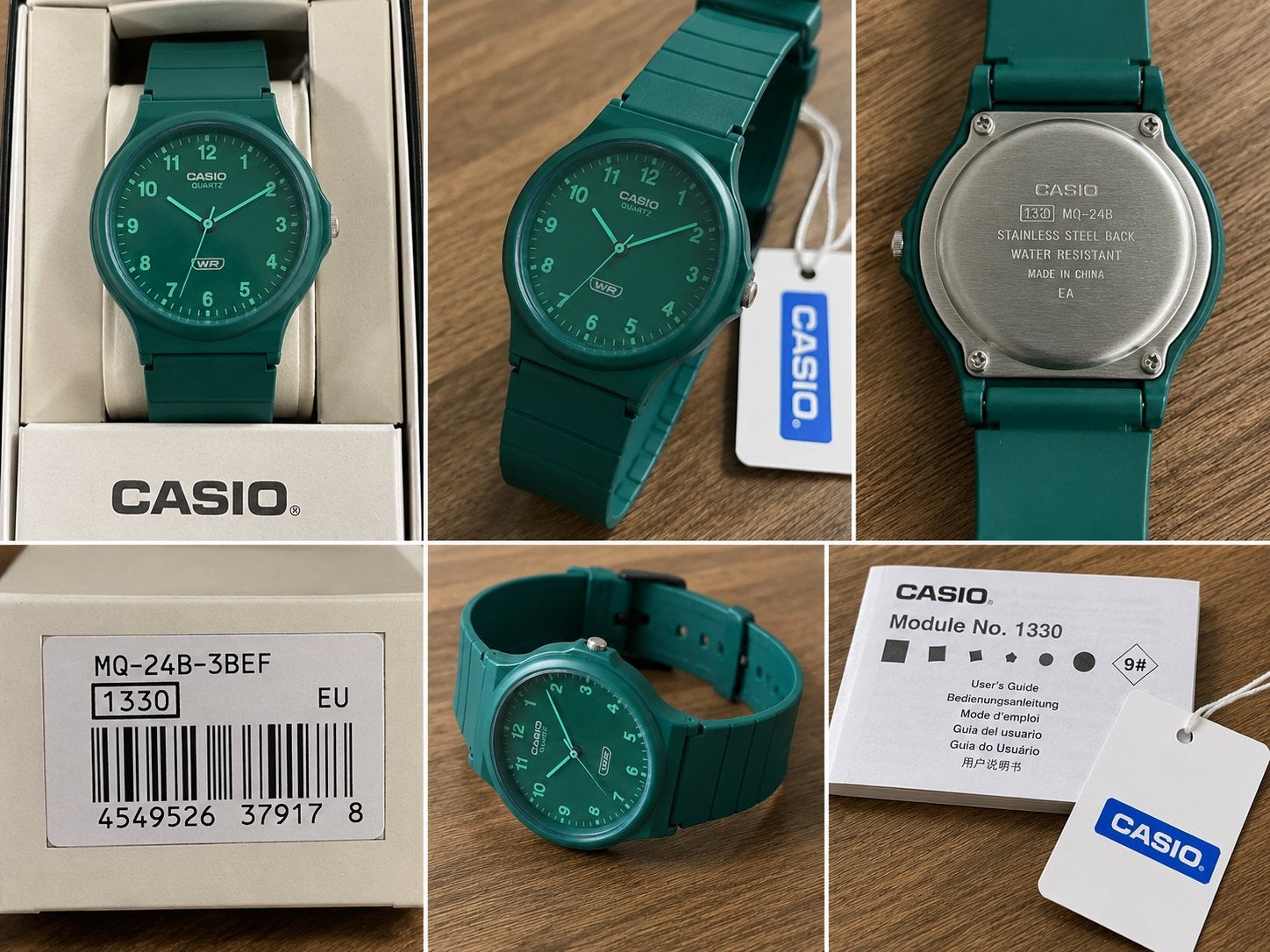 Nieuwe Casio MQ-24B-3BEF Groen | Unisex | Nieuw in doos, Verzenden, Nieuw, Staal, Casio