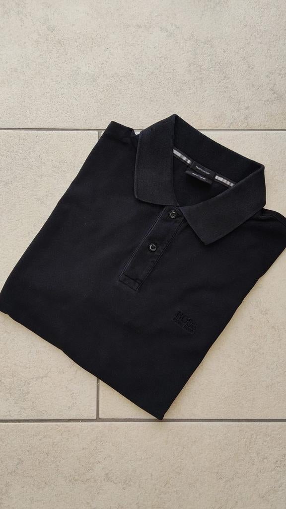 Hugo Boss Polo Shirt Zwart - Maat L, Kleding | Heren, Polo's, Maat 52/54 (L), Verzenden, Zwart, Zo goed als nieuw