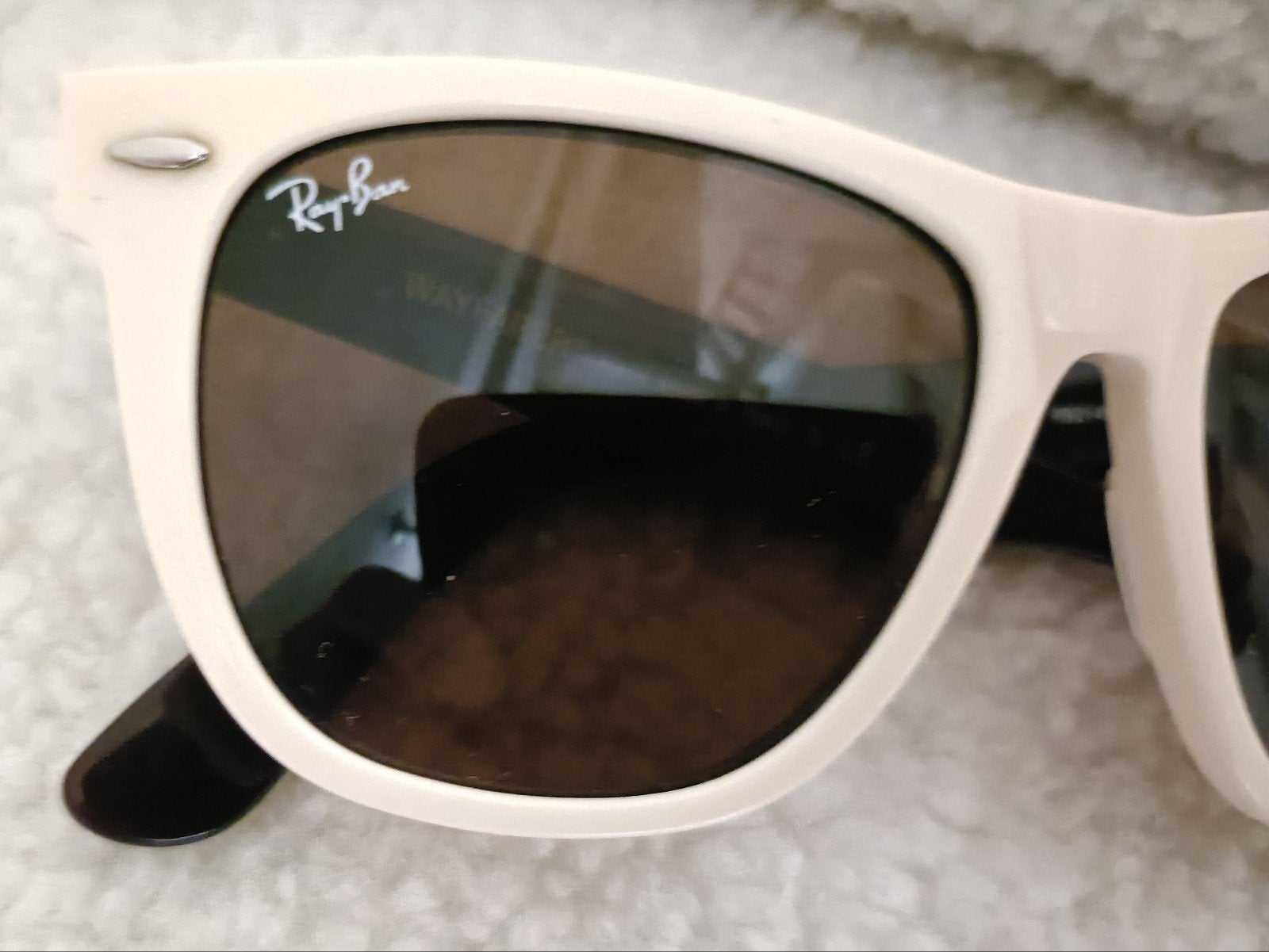 Ray-Ban Wayfarer Zonnebril RB2140 Crème/Bruin, Zonnebril, Beige, Ophalen of Verzenden, Zo goed als nieuw
