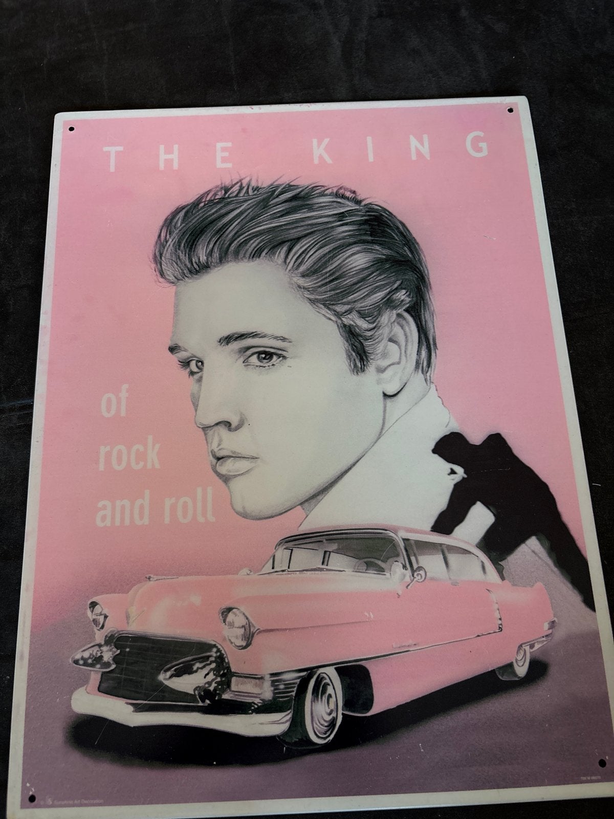 Elvis Presley "The King" metalen wandbord, Ophalen of Verzenden, Gebruikt