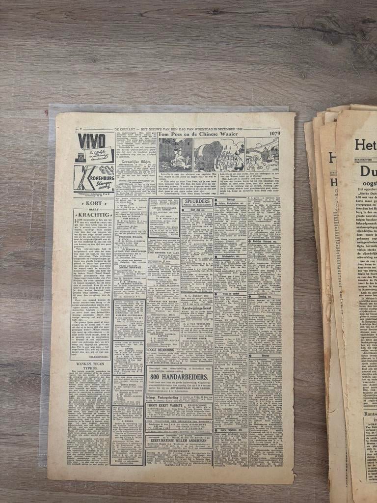 Tom poes en de chinese waaier kranten(knipsels), Ophalen of Verzenden