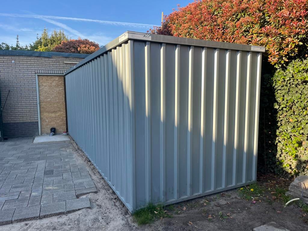 Snelbouw container 6x2 Best of Steel met stellingen en deur, Ophalen