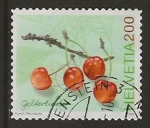 Zwitserland 33, kersen, Verzenden, Gestempeld
