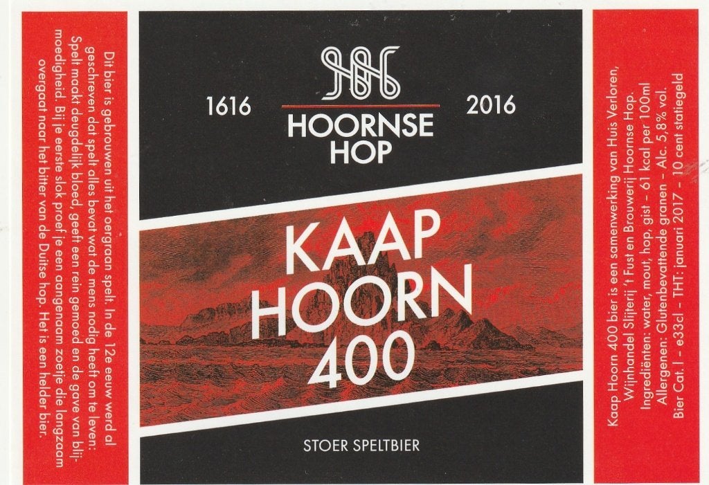 bieretiket Nederland Hoornse Hop Kaap Hoorn, Verzamelen, Biermerken, Verzenden, Nieuw, Overige typen, Overige merken