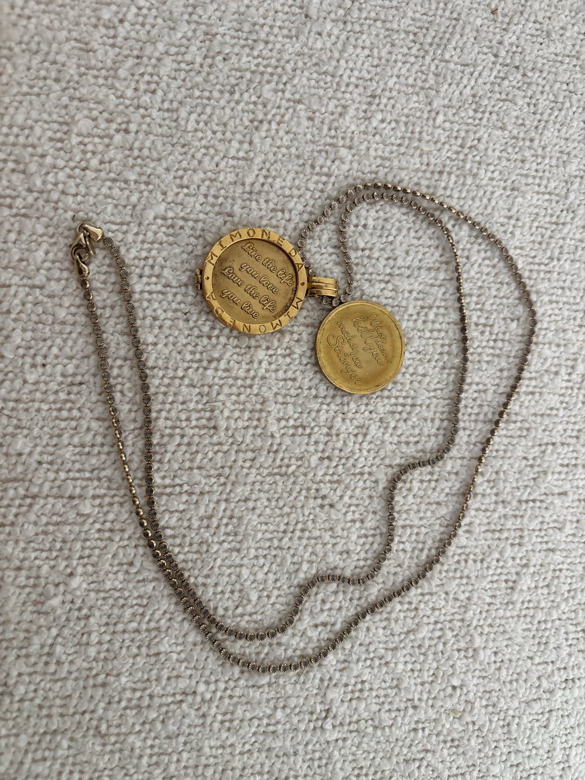Mi Moneda ketting en hanger goudkleurig, Sieraden, Tassen en Uiterlijk, Gebruikt, Ophalen of Verzenden, Goud, Overige materialen