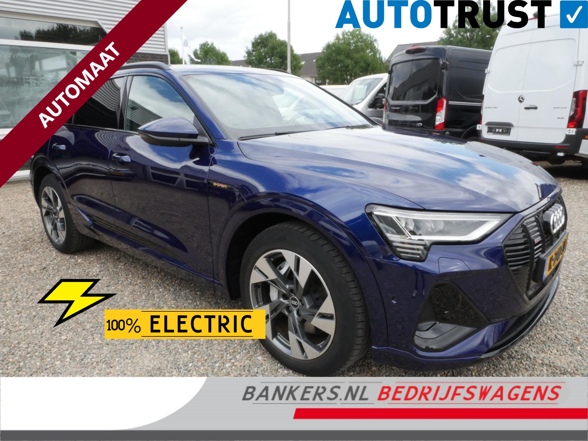 Audi e-tron 55 Quattro S-edition 95 kWh SOH 98% Pano-dak LV, Auto's, Automaat, 95 kWh, Met garantie (alle), Blauw