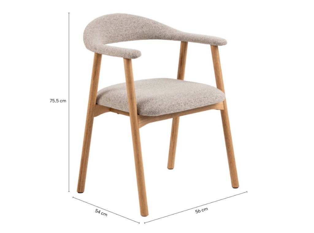 by fonQ Nordic Eetkamerstoel Eikenhout Greige | Van €189, nu, Byfonq, Overige kleuren, Byfonq, Nieuw