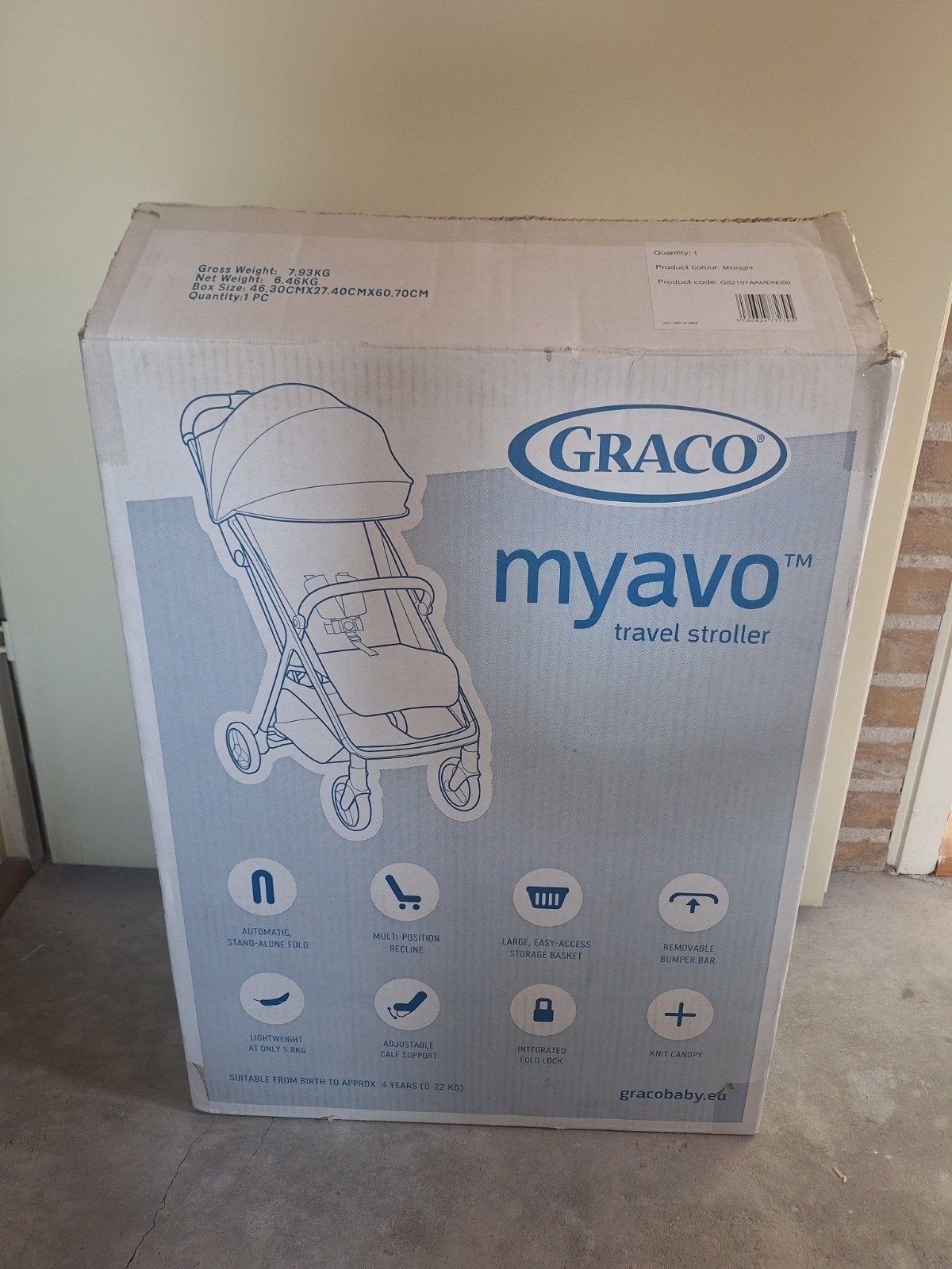 Graco Myavo Travel Stroller - Licht gebruikt, tot 22 kg, Ophalen, Gebruikt, Kinderwagen, Overige merken