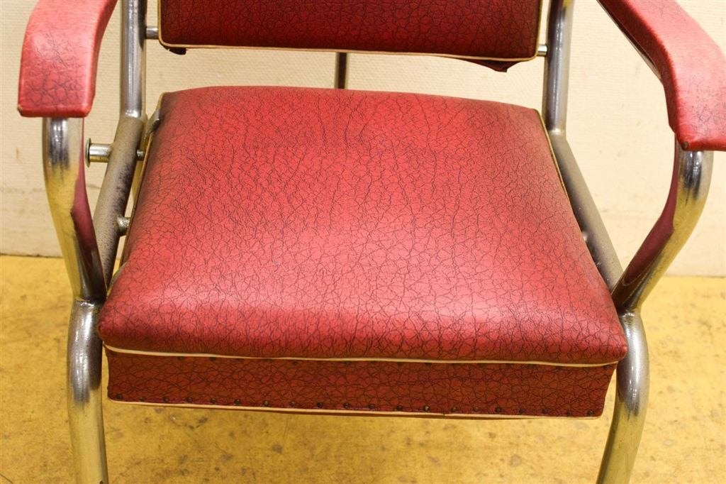 vintage Kappersstoel 45965, Ophalen of Verzenden, Gebruikt, Stof, Vijf, Zes of meer stoelen