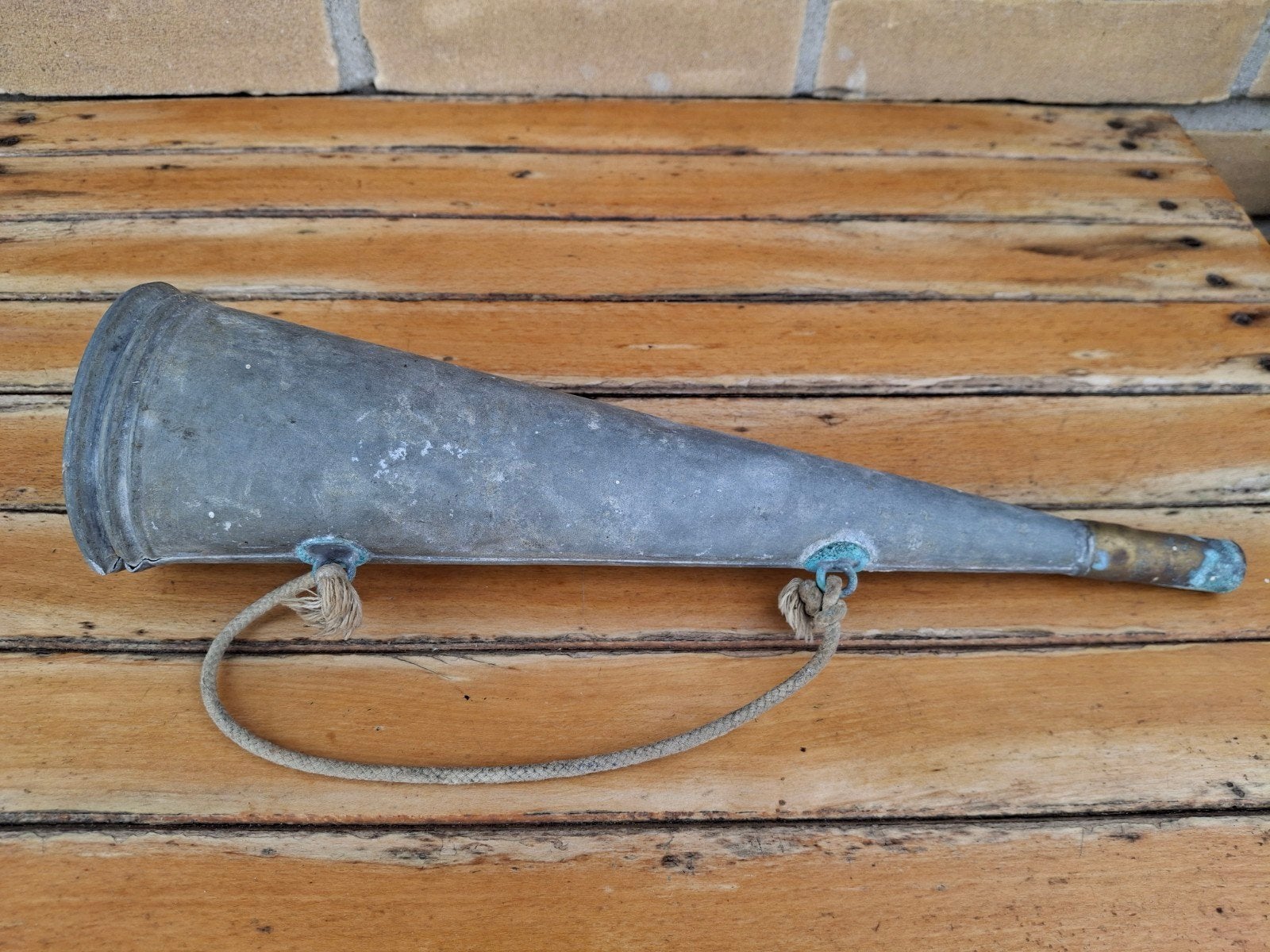 Vintage scheepstoeter / misthoorn - zink - koper, Ophalen of Verzenden, Gebruikt, Overige typen