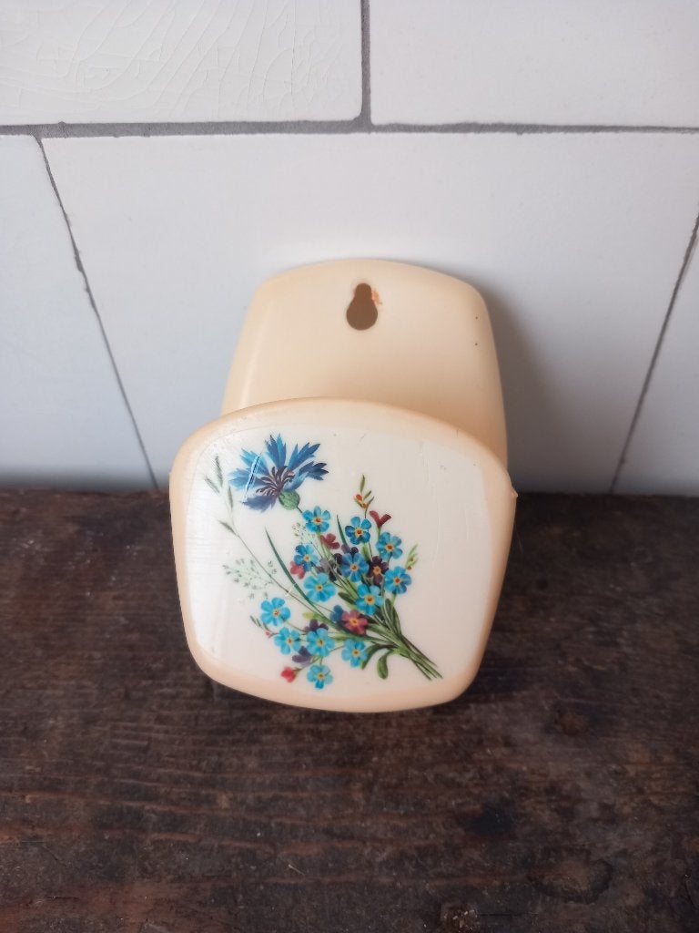 jaren 50 badkamer bakje wand, uit Frankrijk, korenbloem, Ophalen