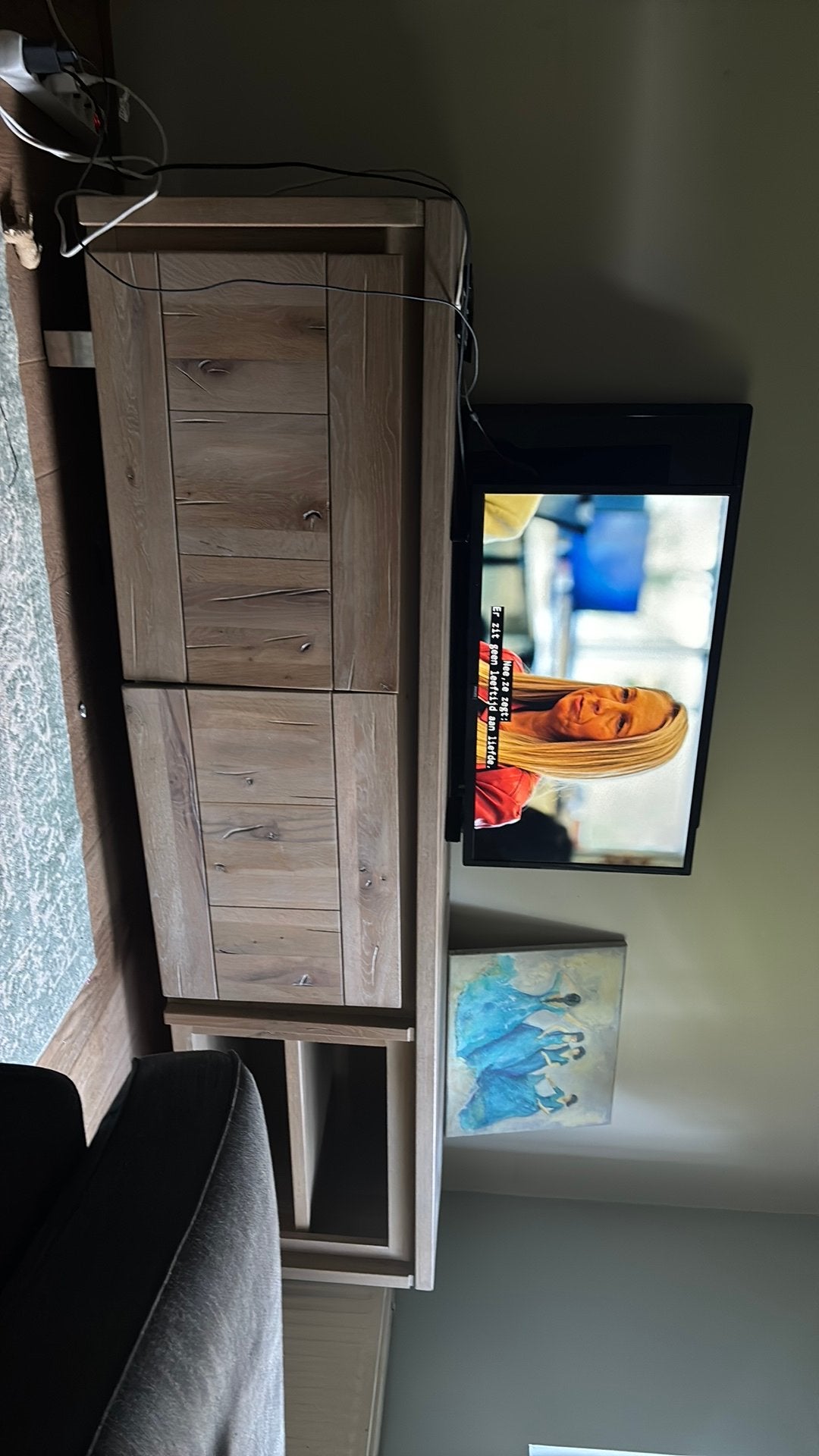 Houten tv meubel, Ophalen of Verzenden, Zo goed als nieuw