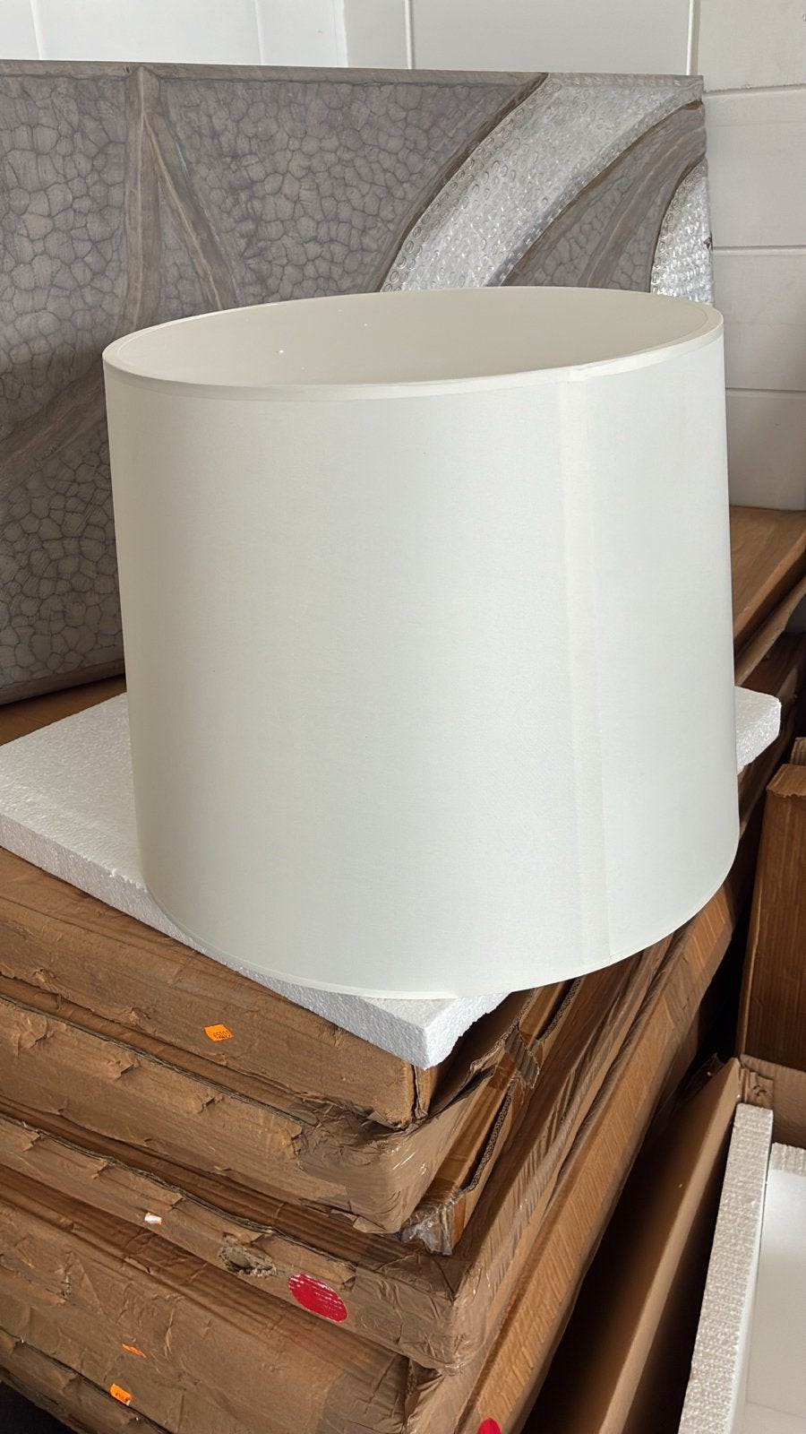BY-BOO lampenkap Labels 47x157cm - Wit, Ophalen, Nieuw, Hout, 150 tot 200 cm