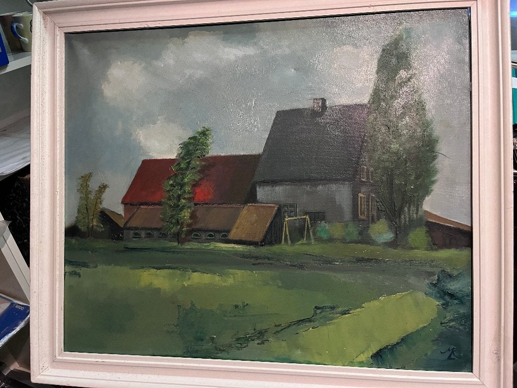 Nederlands boerderij schilderij - Olieverf, Ophalen, Origineel werk