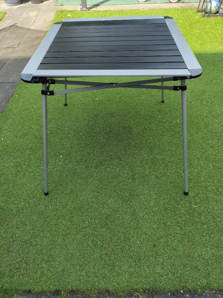 opklapbare picknicktafel, Tuin en Terras, Picknicktafels, Ophalen, Vierkant, Aluminium, Zo goed als nieuw