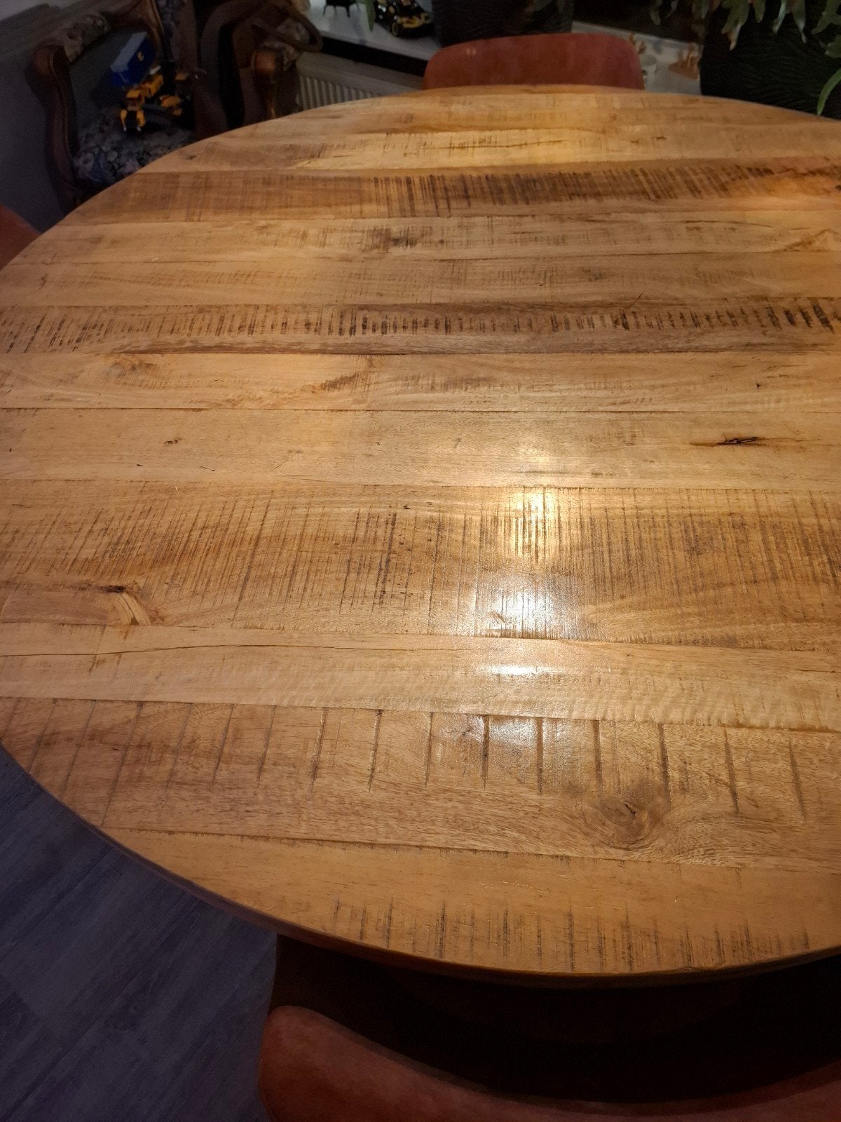 Ronde eettafel mangohout, diameter 150 cm