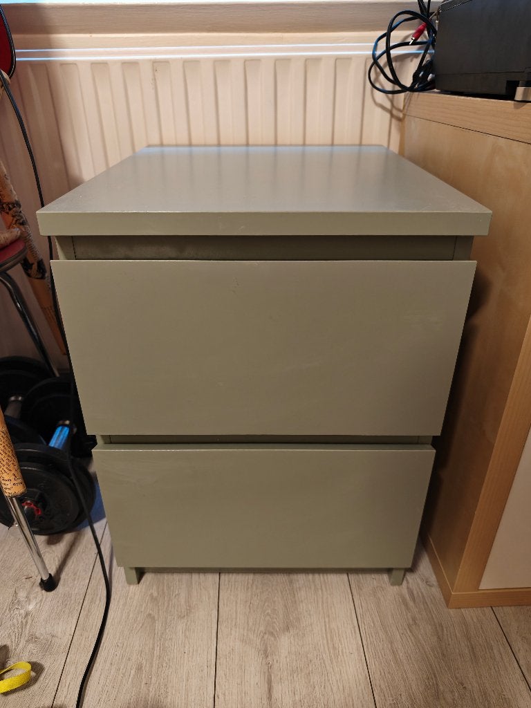 Kleine Ikea Malm ladekast groen, Ophalen, Gebruikt, 1 of 2 laden, 50 tot 100 cm