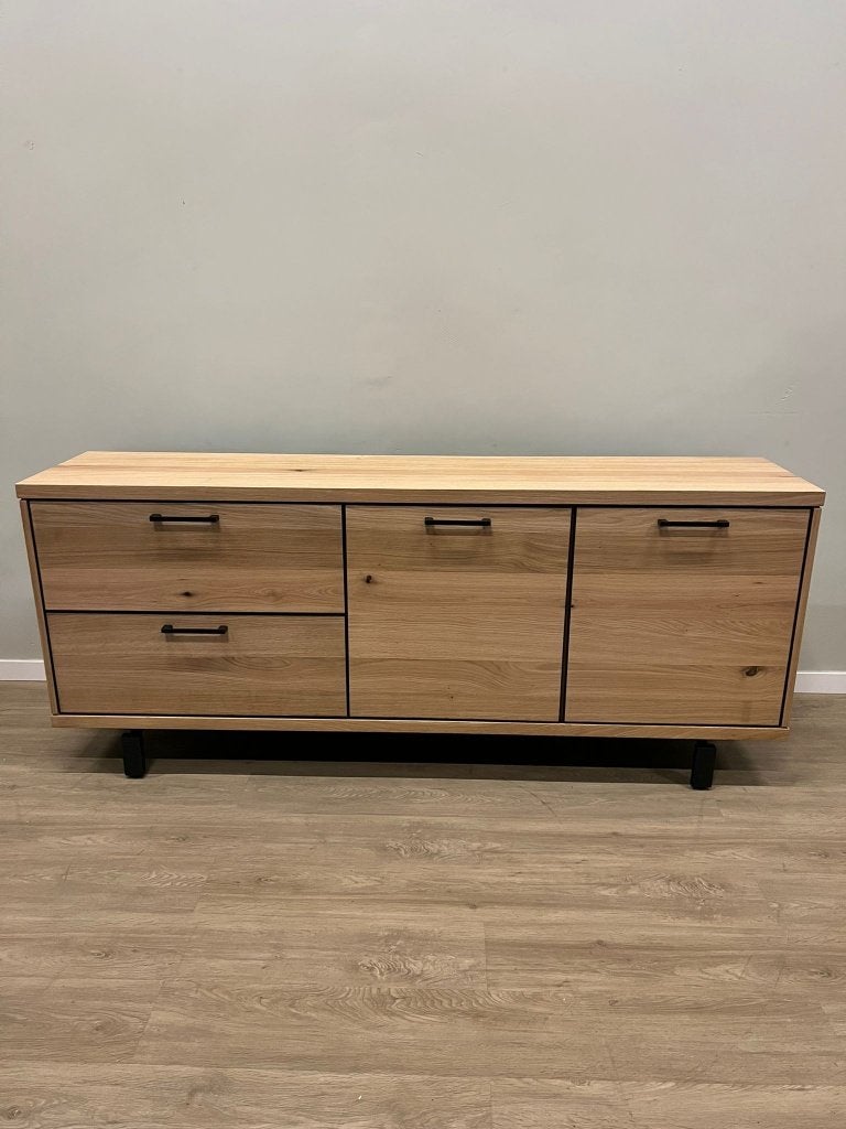 Ridgefield naturel dressoir 190cm, 1 of 2 laden, 150 tot 200 cm, Eikenhout, Nieuw