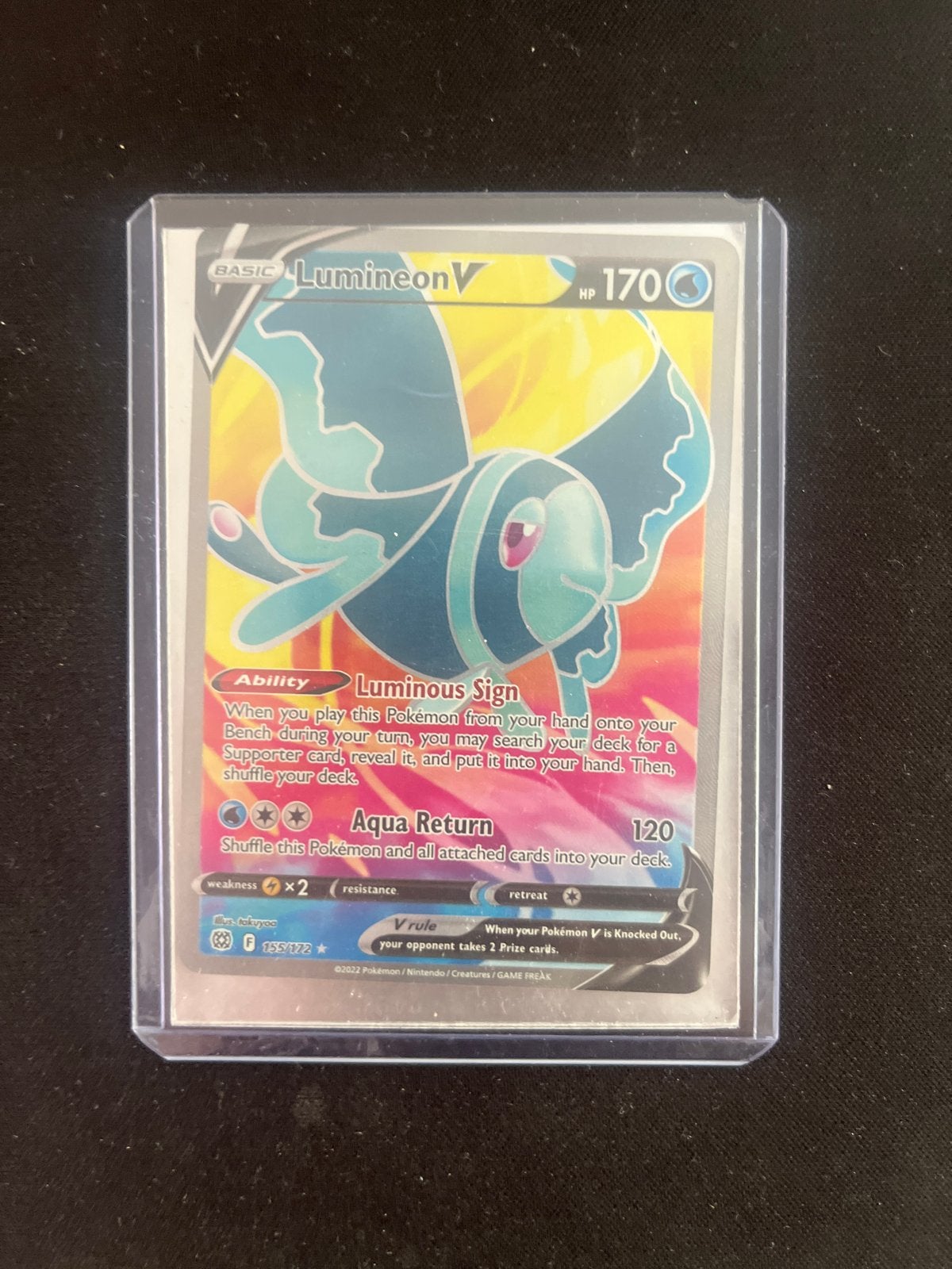 Lumineon V Pokémon kaart (Full Art) - Brilliant Stars, Ophalen of Verzenden, Zo goed als nieuw, Losse kaart, Foil
