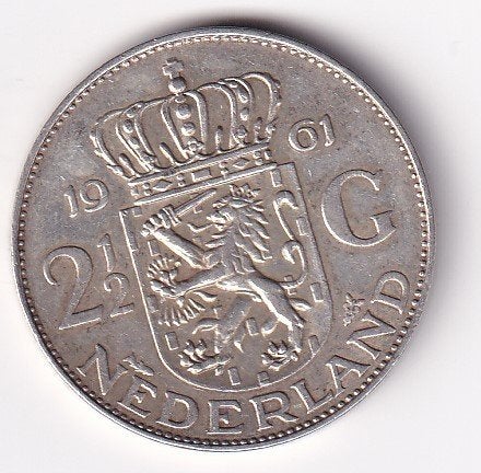2 1/2 Gulden 1961 Zeer Fraai, Postzegels en Munten, Munten | Nederland, Koningin Juliana, Verzenden, Zilver, Losse munt