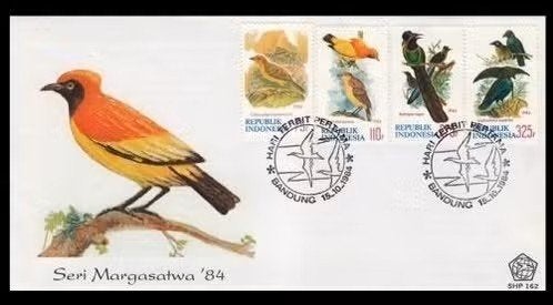 Indonesie 1984- FDC SHP 162 -  Vogels, Ophalen of Verzenden, Postfris, Zuidoost-Azië