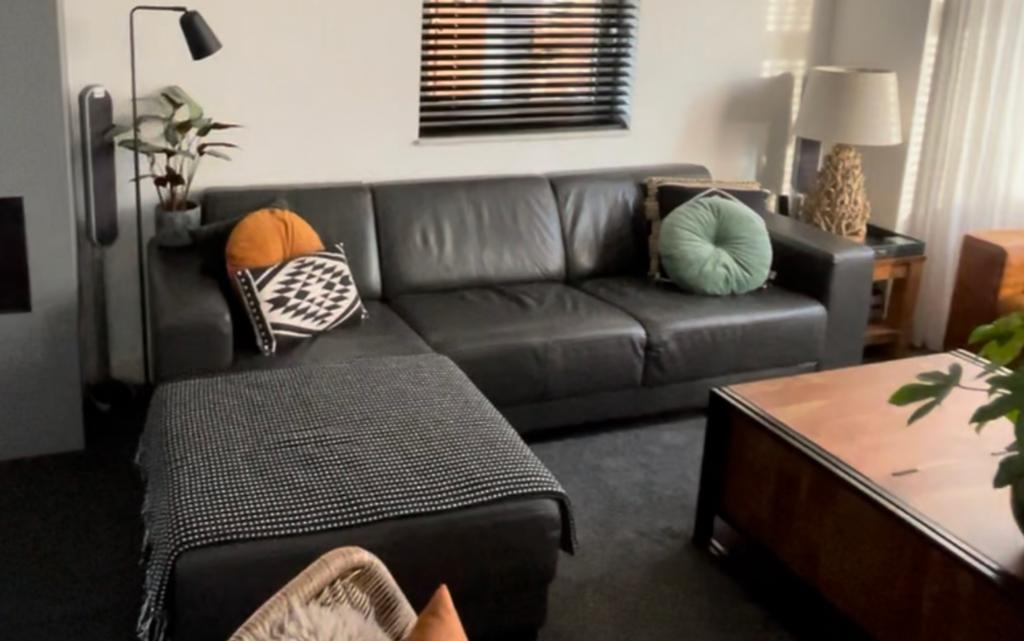 Stoer bankstel kunstleer, Huis en Inrichting, Banken | Bankstellen, Ophalen, Overige materialen, 250 tot 300 cm, Gebruikt