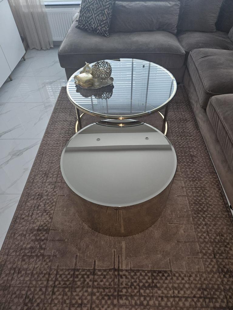 2 ronde messing gouden salontafels, Ophalen of Verzenden, Rond, 50 tot 100 cm, Minder dan 50 cm