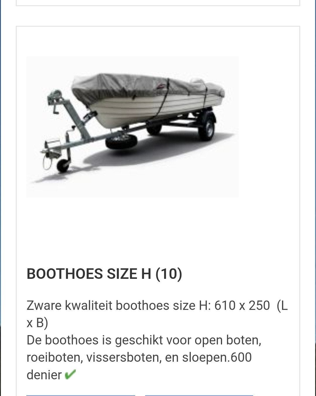 boothoes voor sloep, Ophalen, Zo goed als nieuw