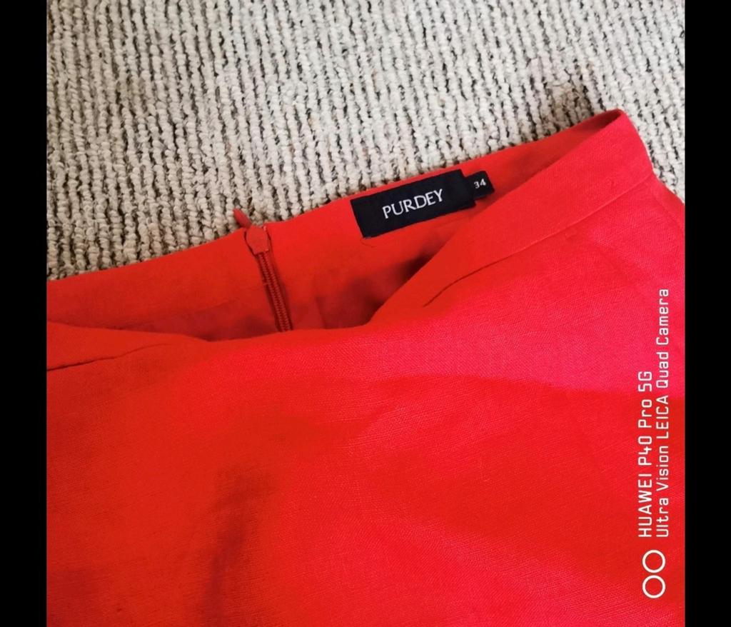 Rode linnen rok Purdey – maat 34, Ophalen of Verzenden, Zo goed als nieuw, Maat 34 (XS) of kleiner, Rood