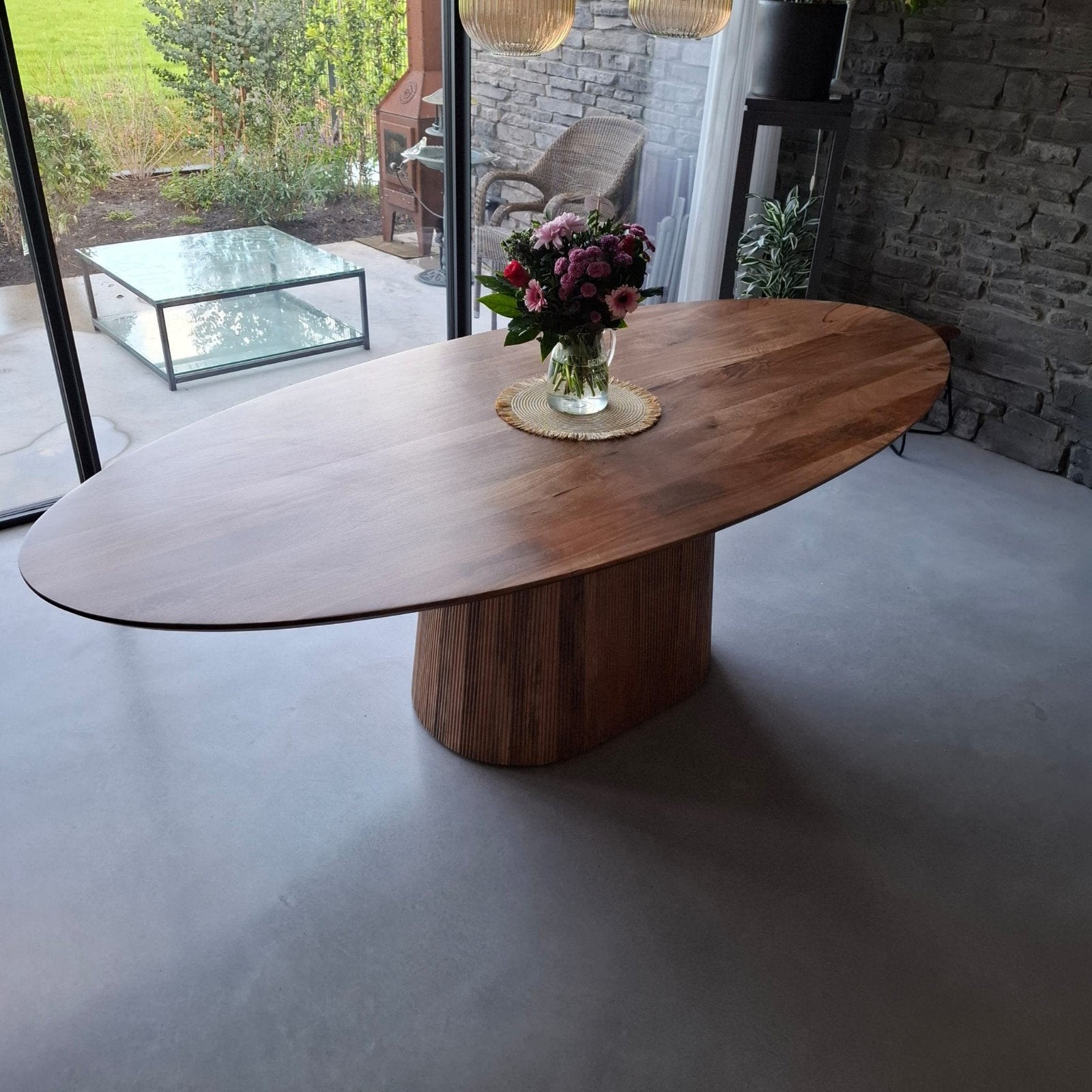 Oldinn Wonen Keukentafel 240cm tafel ovaal, Ophalen, Gebruikt, 100 tot 150 cm, 200 cm of meer