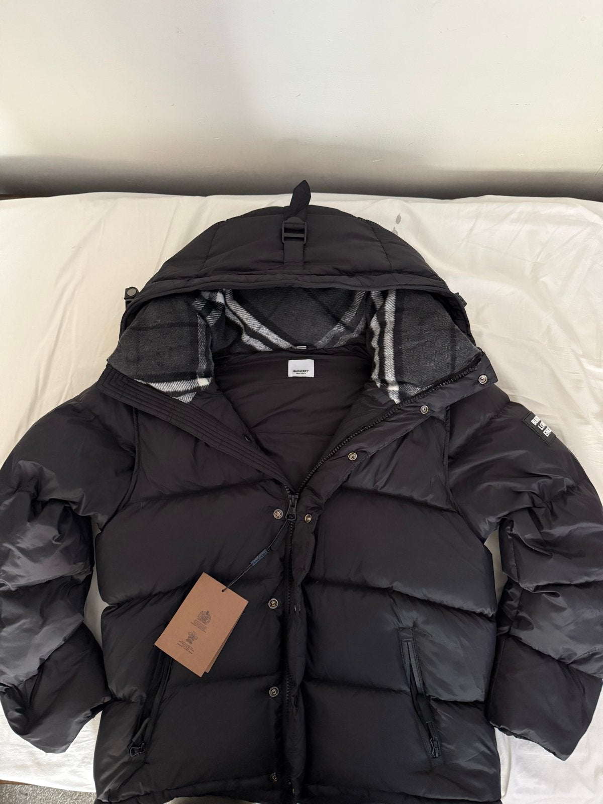 Burberry Lockwell Detachable Sleeve Check Hooded Jacket, Kleding | Dames, Ophalen of Verzenden, Nieuw, Maat 42/44 (L), Zwart