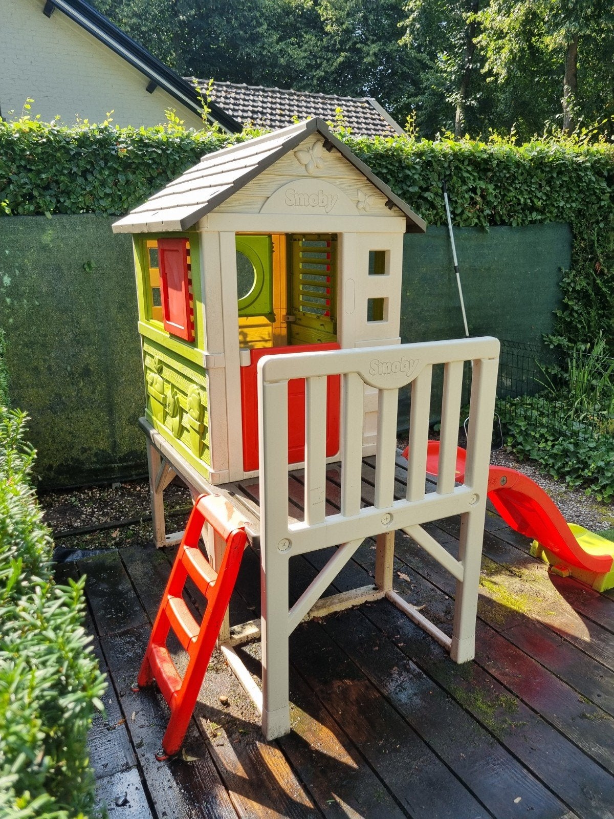 Smoby Speelhuisje op Stelten met Glijbaan, Ophalen, Kunststof