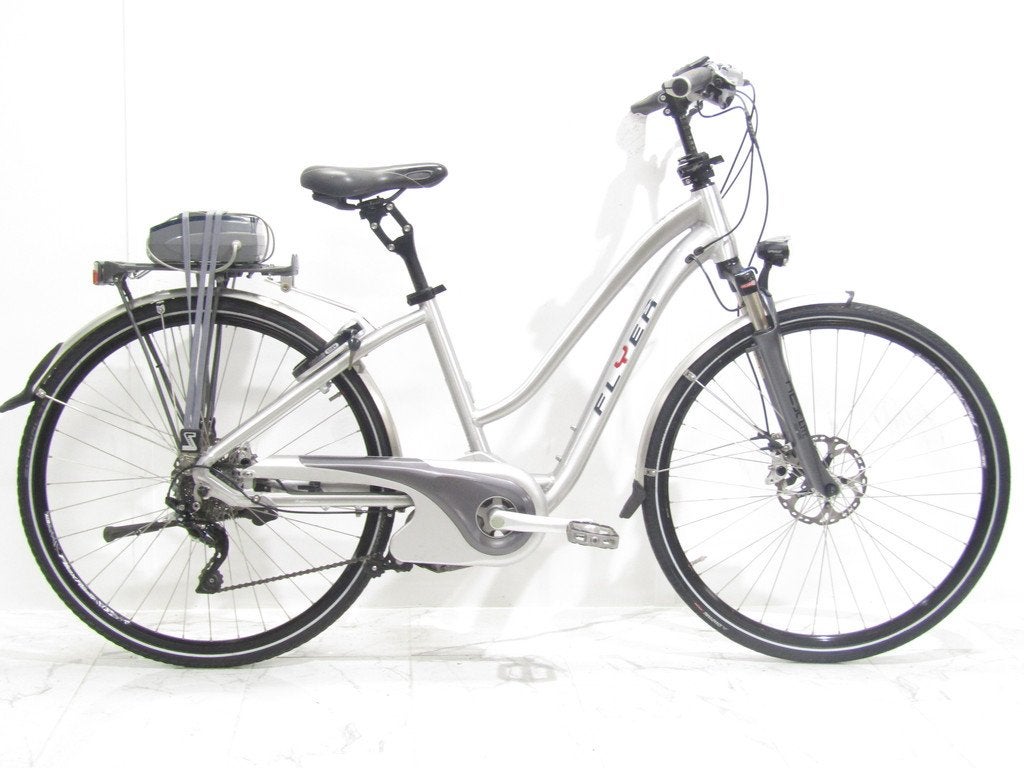 Flyer Ebike zilver dames 44cm 28inch, Minder dan 47 cm, Gebruikt, Overige merken