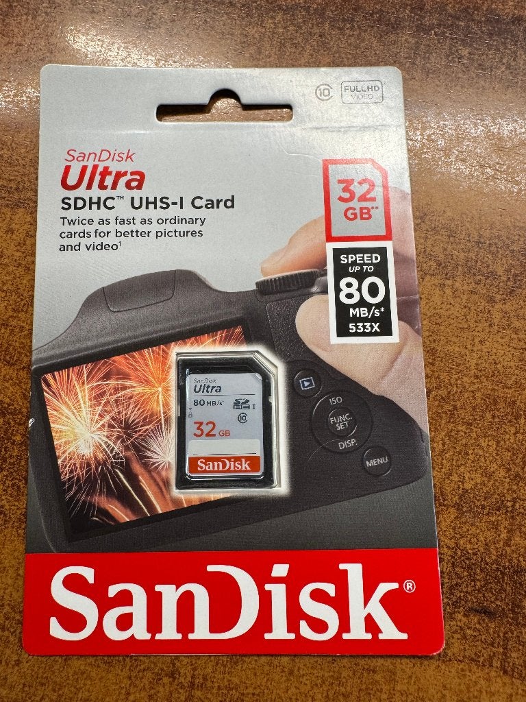 SanDisk Ultra SDHC UHS-I Card 32GB, Audio, Tv en Foto, 32 GB, Nieuw, Geschikt voor Full HD video, SanDisk