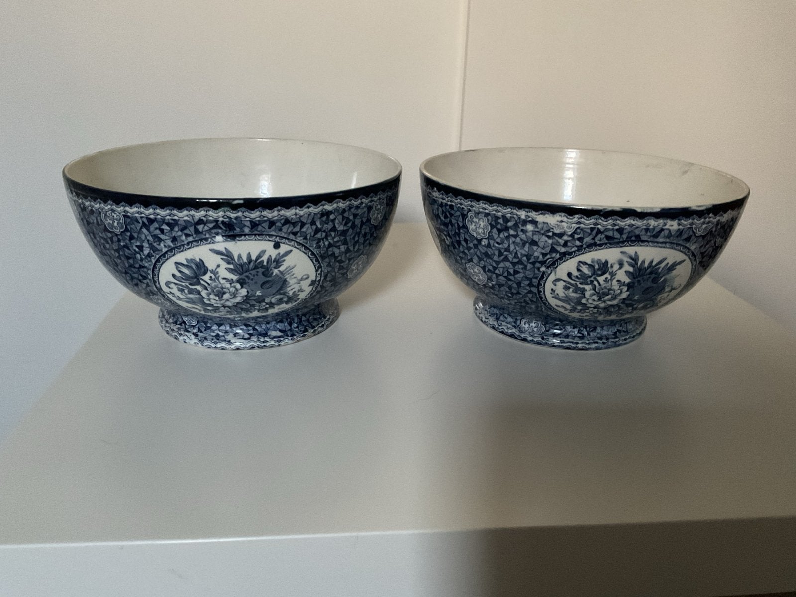 Set van 2 Delfts blauwe schalen met bloemmotief, Ophalen of Verzenden