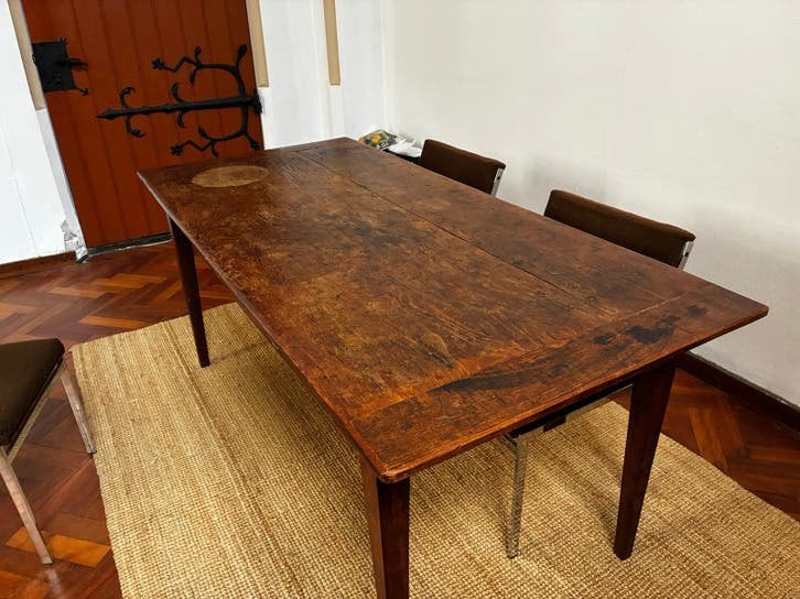 Antieke houten eettafel met lades, Ophalen of Verzenden