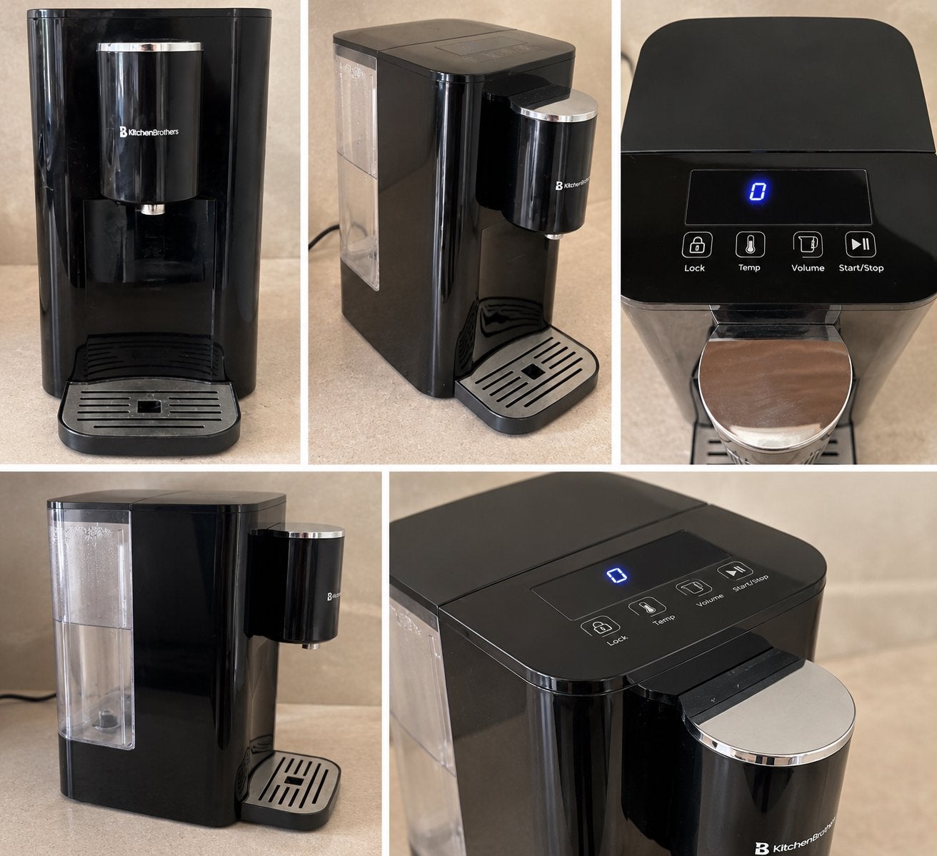 KitchenBrothers Instant Hot Water Dispenser - Zwart, 1 tot 2 liter, Ophalen of Verzenden, Gebruikt