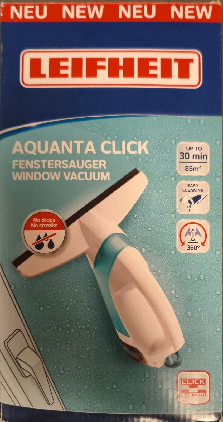 Leifheit Aquanta Click Raamwisser - Nieuw in doos, Ophalen of Verzenden, Raamwisser of Trekker