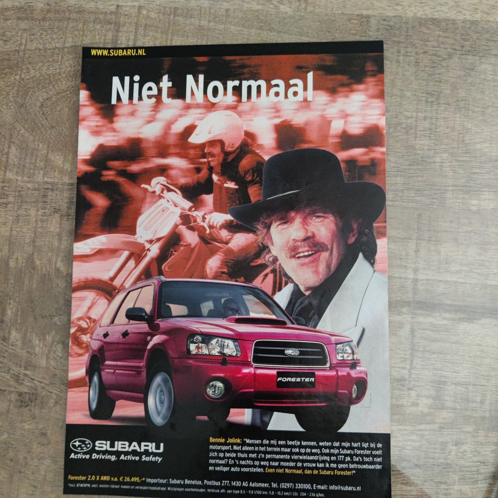 Normaal zanger Bennie Jolink in advertentie, Ophalen of Verzenden, 1980 tot heden, Knipsel(s)