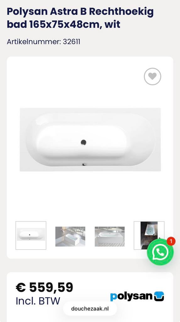 Nieuw ligbad, Ophalen, Nieuw, Bad