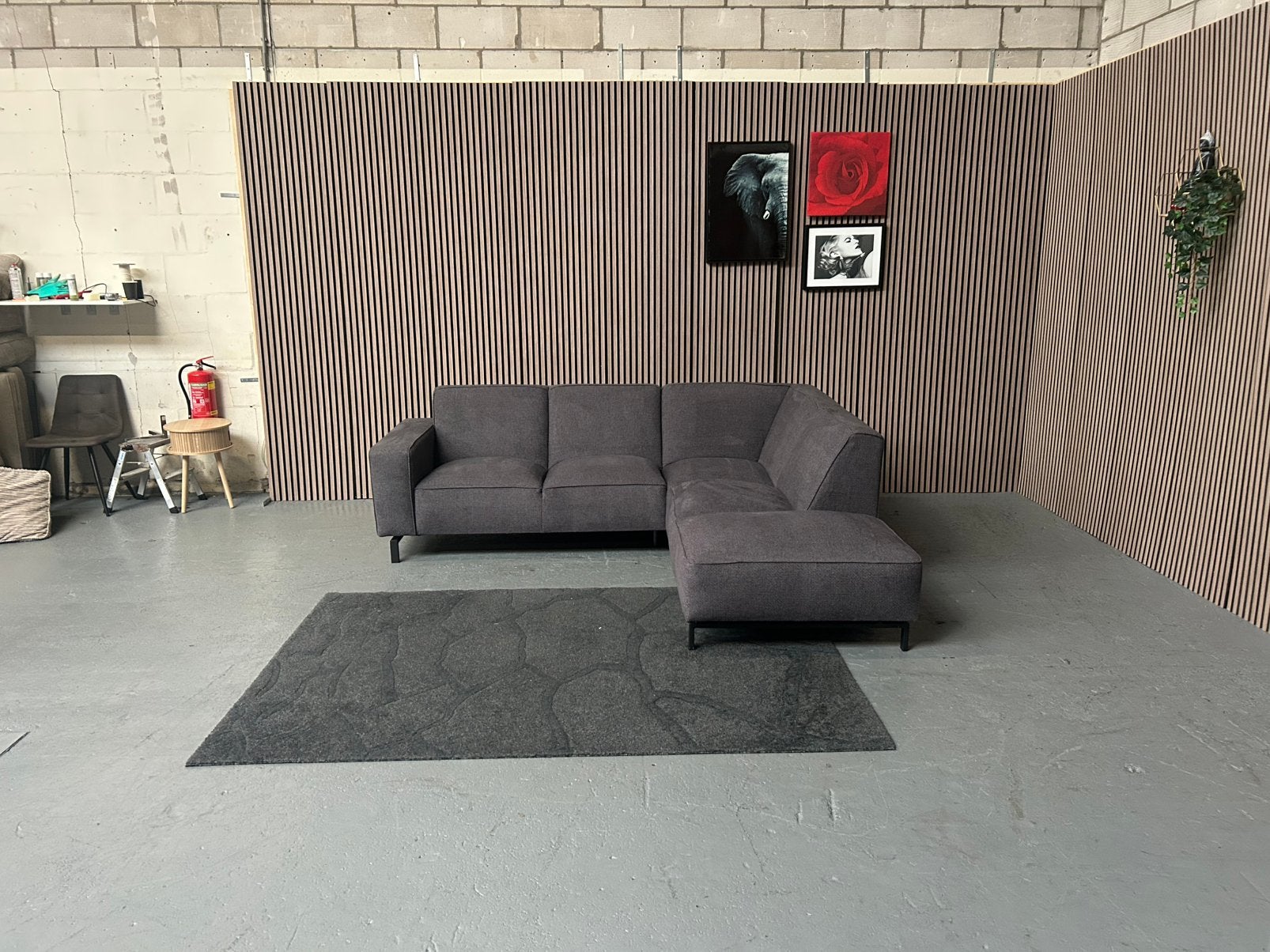 GRATIS LEVERING Hoekbank Antraciet 250X222 GEREINIGD, 250 tot 300 cm, Hoekbank zo goed als nieuw, Hoekbank, Ophalen of Verzenden
