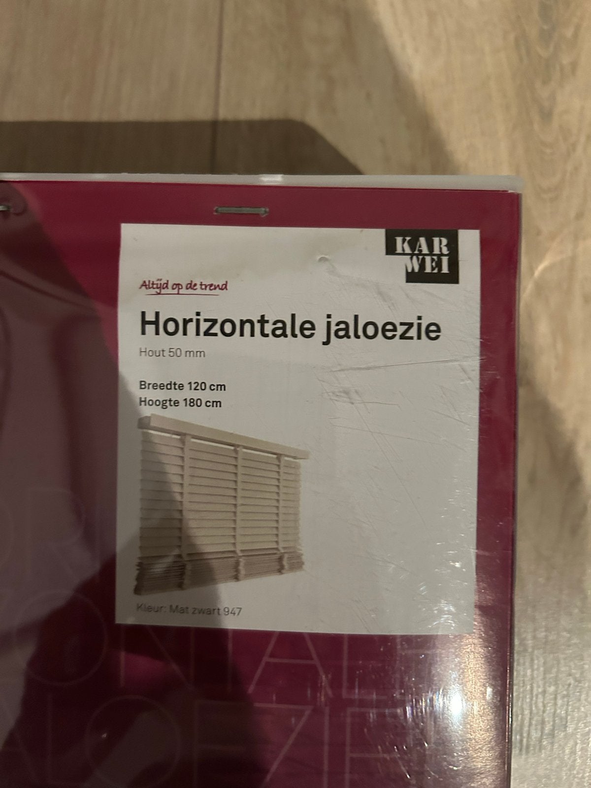 Karwei Horizontale Jaloezie Hout 50mm - Mat Zwart, Ophalen, Jaloezie, Zwart, Nieuw