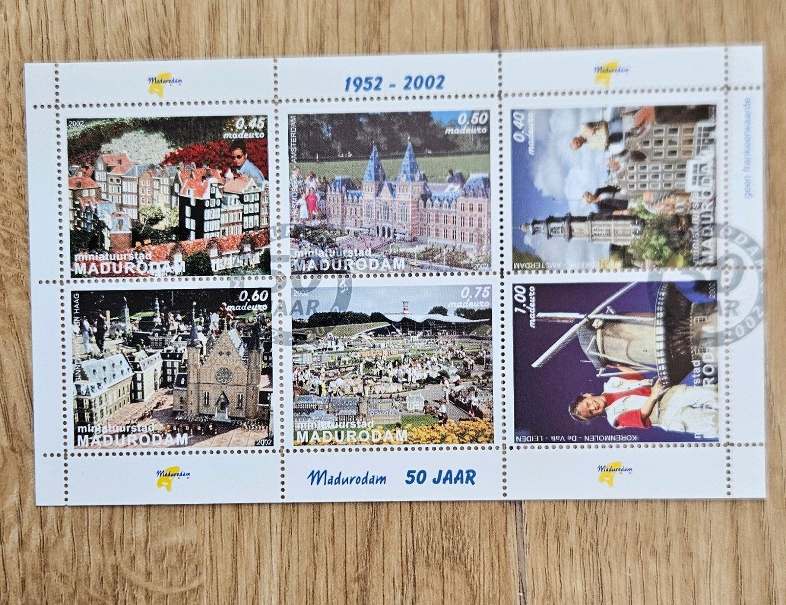postzegels 50 jaar Madurodam 2002, Postzegels en Munten, Verzenden, Na 1940, Gestempeld