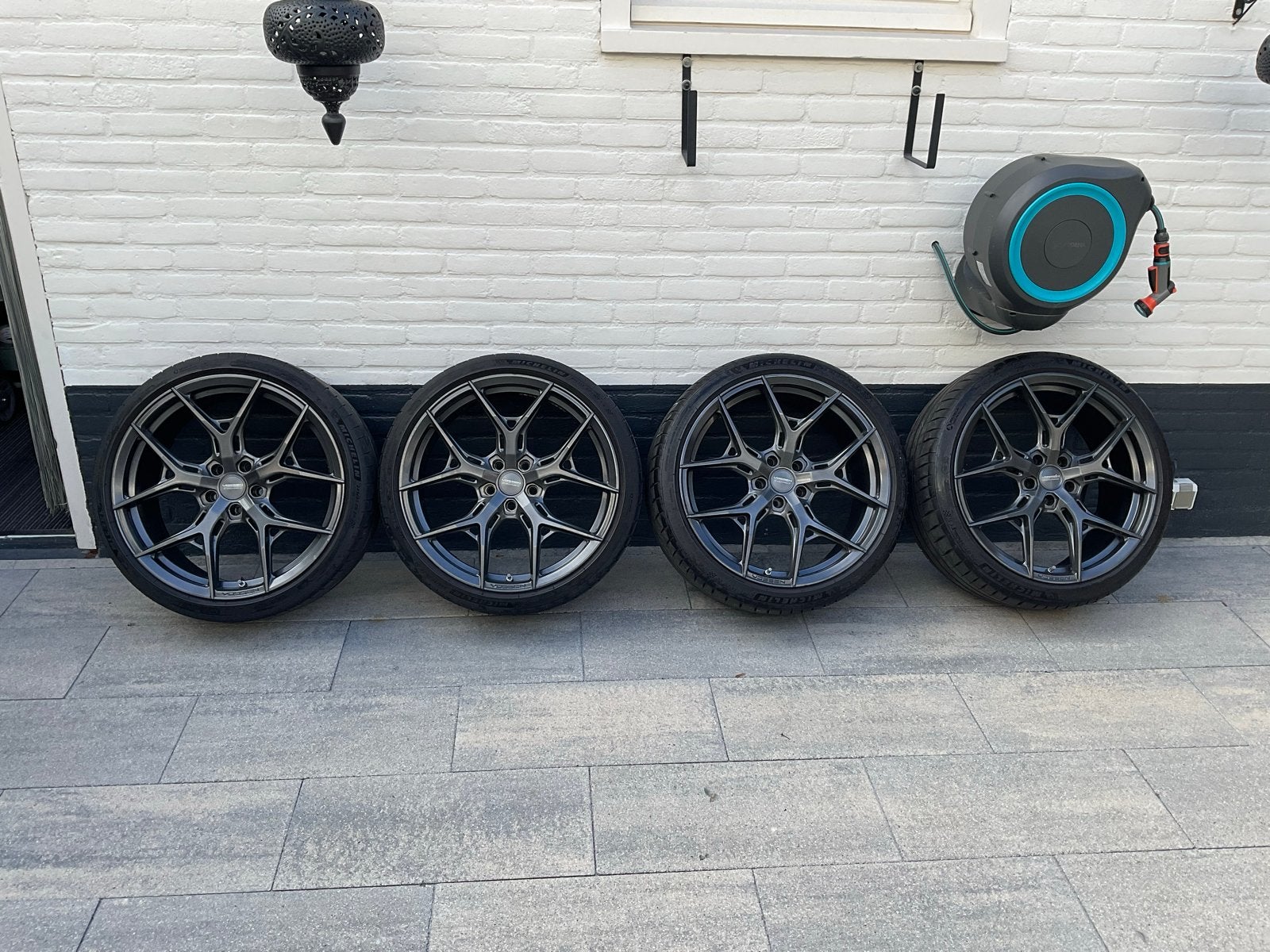 Vossen HF-5 velgen met Michelin Pilot Sport 4 banden 20 inch, Ophalen, Banden en Velgen, Personenwagen, 20 inch