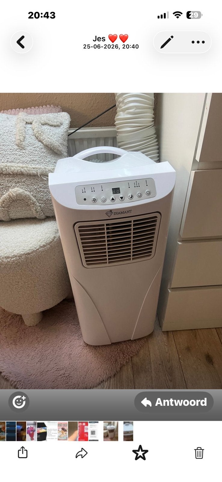 Airco, 3 snelheden of meer, Ophalen of Verzenden, Mobiele airco, Gebruikt