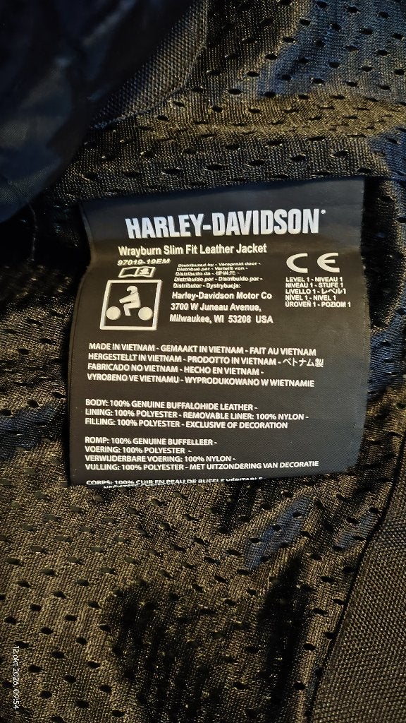 Harley Davidson leren jas., Ophalen, Harley-Davidson, Heren, Jas | leer